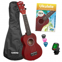 Soprano ukulele Cascha Red set HH-3970