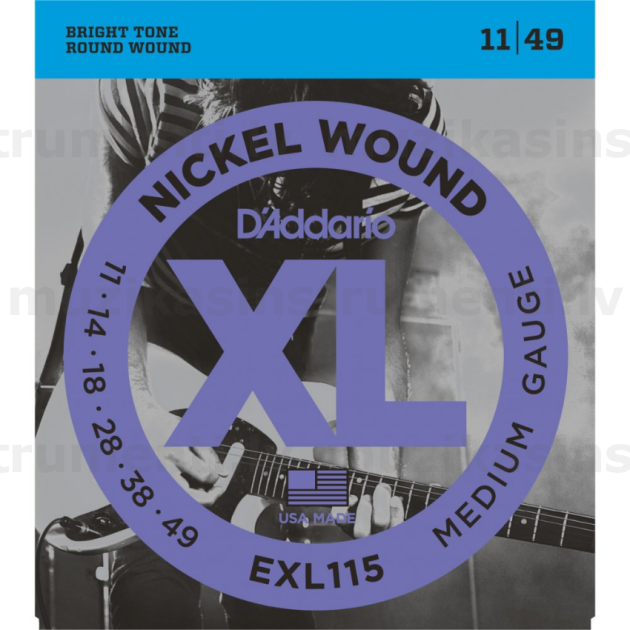 D'Addario EXL115 Nickel Guitar Strings (11-49) Elektriskās ģitāras stīgas