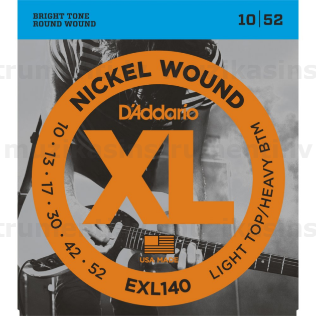 D'Addario EXL140 Nickel (10-52) elektriskās ģitāras stīgas