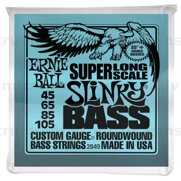 Ernie Ball 2849 Super Long Slinky (45-105) elektriskās basģitāras stīgas