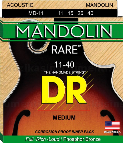 Mandolīnas stīgas DR Rare Phosphor Bronze Mandolin Strings MD-11 Medium 11-40