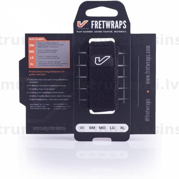 Gruv Gear FretWraps Guitar String Muters/Dampeners 1-Pack (Black, Large)