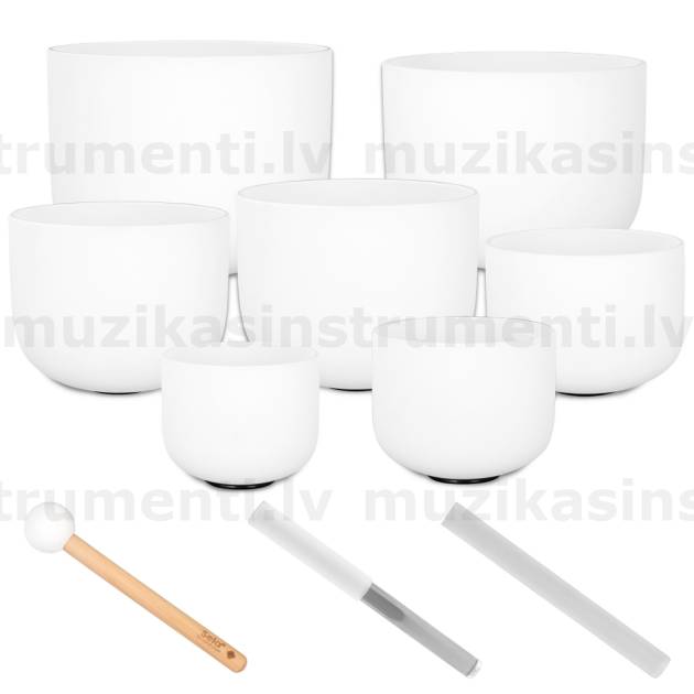 Kristāla bļodu komplekts Sela Crystal Singing Bowl Set Frosted 440 Hz