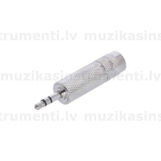 Adam Hall Connectors 4 STAR A JF3 MM3 METAL Adapter 6.3 mm jack TRS to 3.5 mm jack TRS