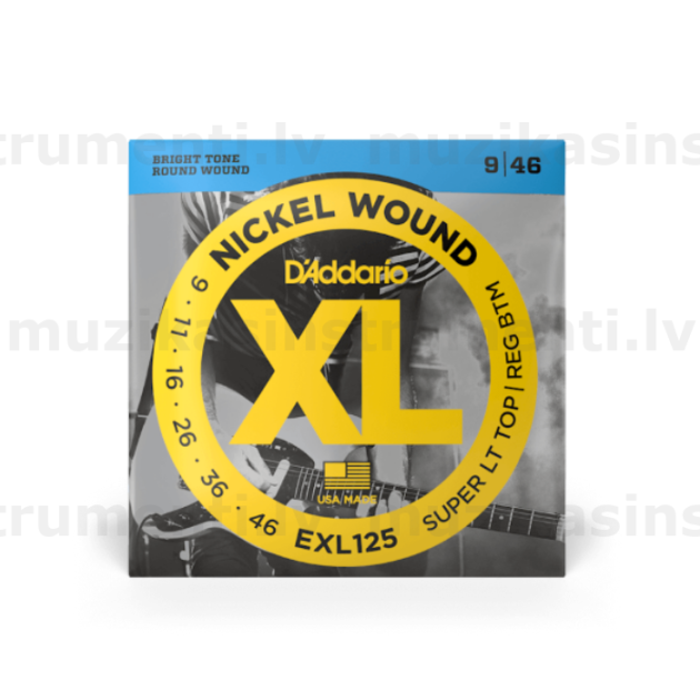 D'Addario EXL125 Nickel (09-46) elektriskās ģitāras stīgas