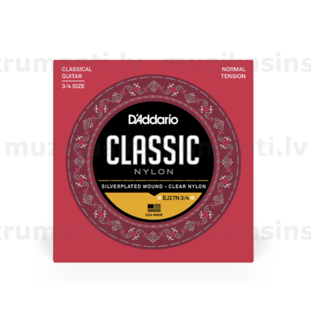 D'Addario EJ27N 3/4 klasiskās ģitāras stīgas