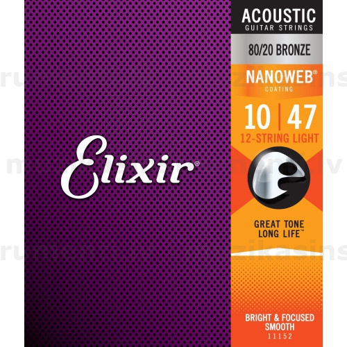 Elixir 11152 Nanoweb (10-47) 12-stīgu akustiskā ģitāra