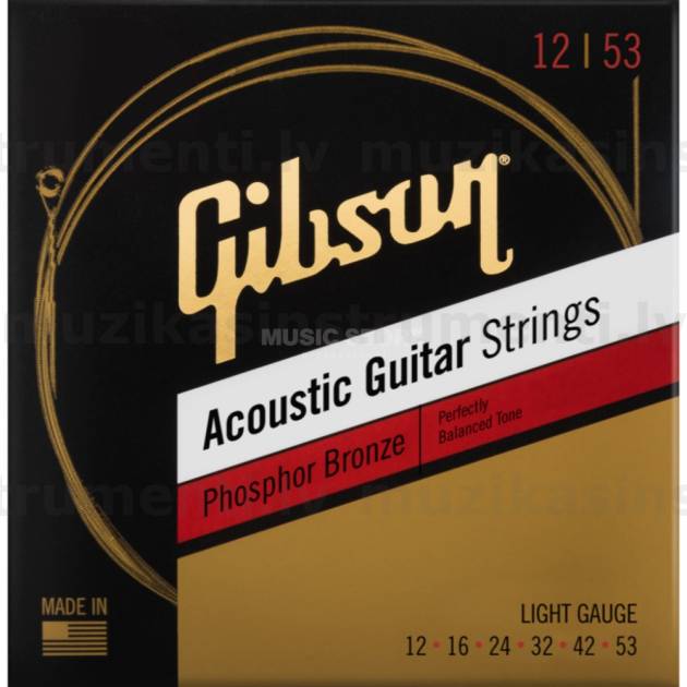 Gibson Coated Phosphor Bronze SAG-PB12-1 (12-53) Akustiskās ģitāras stīgas