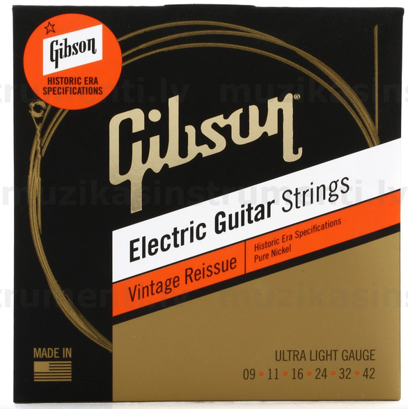Gibson SEG-HVR9 Vintage Reissue (09-42) elektriskās ģitāras stīgas