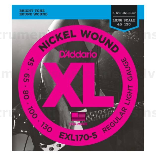 D'Addario EXL170-5 (45-130) Elektriskās basģitāras stīgas