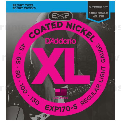 D'Addario EXP170-5 (45-130) Elektriskās basģitāras stīgas