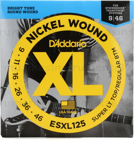 D'Addario ESXL125 Double Ball End (9-46) elektriskās ģitāras stīgas Steinberger modeļiem