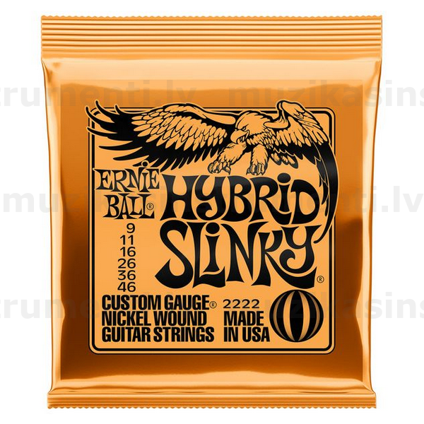 Ernie Ball 2222 Hybrid Slinky (9-46) elektriskās ģitāras stīgas
