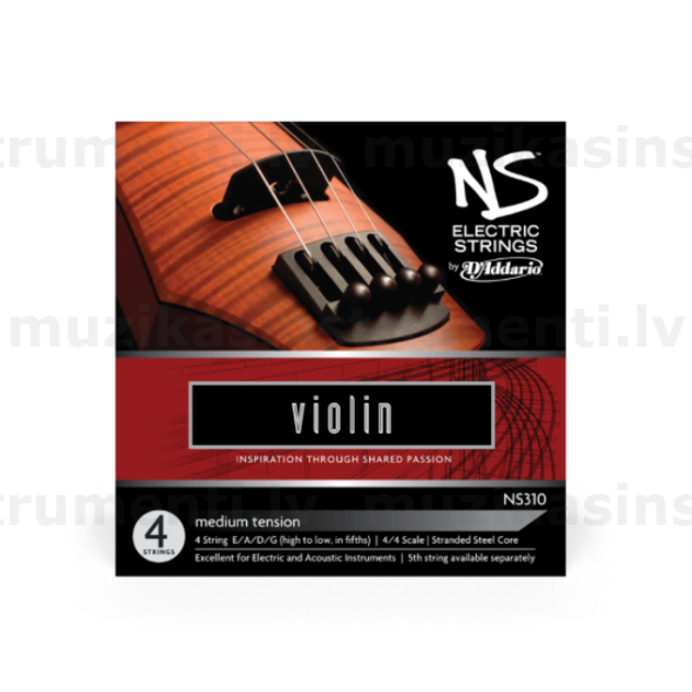 D'Addario NS elektriskās vijoles stīgu komplekts , 4/4 Scale, Medium Tension