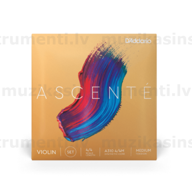 D'Addario Ascenté vijoles stīgu komplekts, 4/4 Scale, Medium Tension