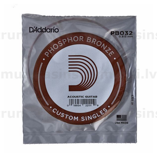 D'Addario PB032 Phosphor Bronze akustiskās ģitāras stīgas